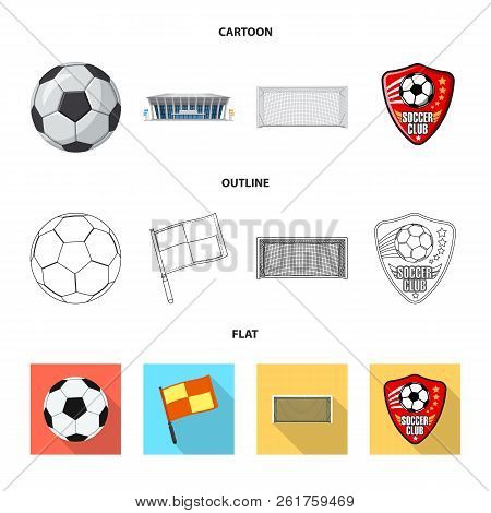 Vector Design Of Soccer And Gear Icon. Set Of Soccer And Tournament Stock Vector Illustration.