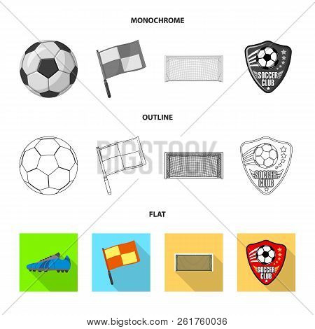 Vector Illustration Of Soccer And Gear Logo. Set Of Soccer And Tournament Vector Icon For Stock.