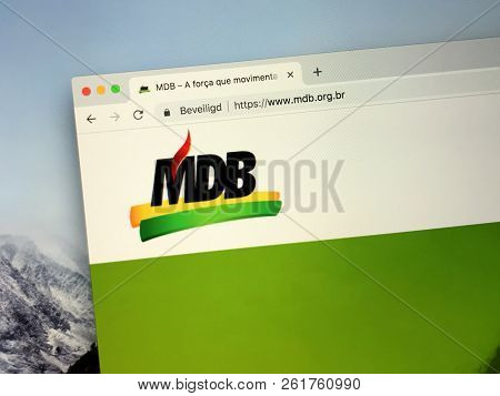 Amsterdam, Netherlands - October 6, 2018: Website Of The Brazilian Democratic Movement (portuguese: 