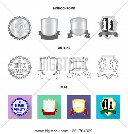 Isolated Object Of Emblem And Badge Icon. Set Of Emblem And Sticker Stock Vector Illustration.