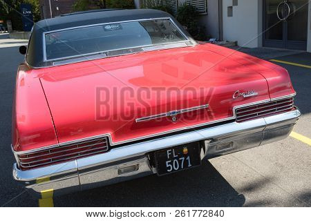 Vaduz, Liechtenstein, 16th August 2018:- A Chevrolet Caprice Classic Car Parked In Vaduz Liechtenste