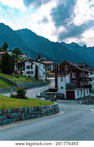 Triesenberg, Liechtenstein, 20th August 2018:- A View Of Triesenberg In Central Liechtenstein. Tries