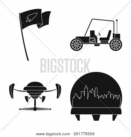 Vector Design Of Mars And Space Symbol. Set Of Mars And Planet Vector Icon For Stock.