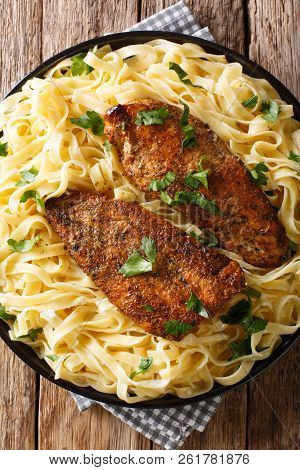 Cooker Chicken Lazone Is Seasoned Breast Fried In Butter, Pressure Cooked Until Tender, Served Over