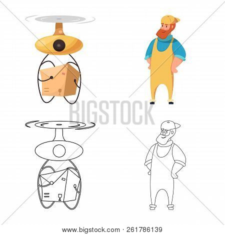 Vector Illustration Of Goods And Cargo Sign. Collection Of Goods And Warehouse Stock Symbol For Web.