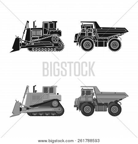 Vector Illustration Of Build And Construction Symbol. Collection Of Build And Machinery Vector Icon 