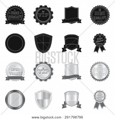 Vector Illustration Of Emblem And Badge Symbol. Set Of Emblem And Sticker Stock Symbol For Web.