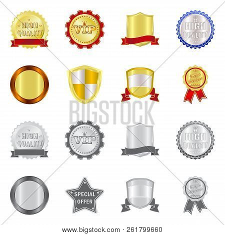 Isolated Object Of Emblem And Badge Logo. Set Of Emblem And Sticker Vector Icon For Stock.