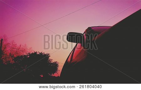 Beauty Of Evening. Abstract Beautiful Car. Shadow Photography