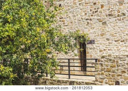 Stone Wall Of Suceava Medieval Fortress Wirh Railing