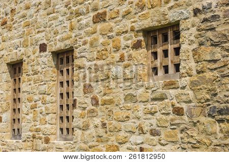 Old Stone Wall Of Suceava Medieval Fortress