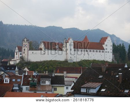 Image Of Cityscape Of Fuessen With Focus On The Castle