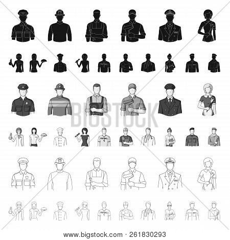 People Of Different Professions Cartoon Icons In Set Collection For Design. Worker And Specialist Ve