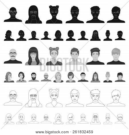 Avatar And Face Cartoon Icons In Set Collection For Design. A Person S Appearance Vector Symbol Stoc
