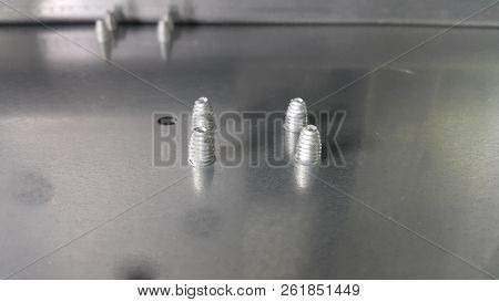 Electrical Parts And Mechanical Parts On Big Gear And Drum Rolls On White Floor