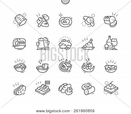 German Cuisine Well-crafted Pixel Perfect Vector Thin Line Icons 30 2x Grid For Web Graphics And App