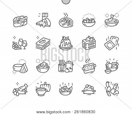 Italian Cuisine Well-crafted Pixel Perfect Vector Thin Line Icons 30 2x Grid For Web Graphics And Ap