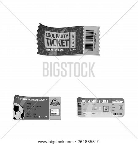 Vector Design Of Ticket And Admission Symbol. Set Of Ticket And Event Vector Icon For Stock.