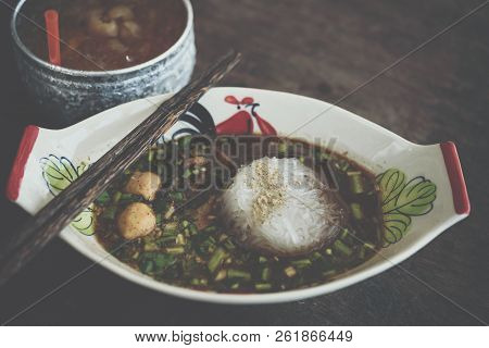 Braised Beef Clear Noodle With Meat Ball Soup Stew