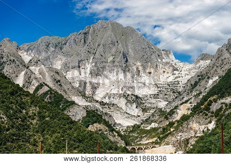 Marble Quarries (carrara White Marble) In The Apuan Alps (alpi Apuane). Tuscany, (toscana), Italy, E
