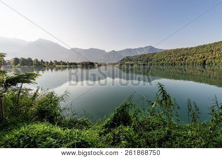 Lago Di Levico (lake) At Dawn, Levico Terme, Trentino Alto Adige, Italy, Europe