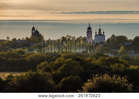 Autumn View Of Borovsk At Sunset, Kaluga Region, Russia.
