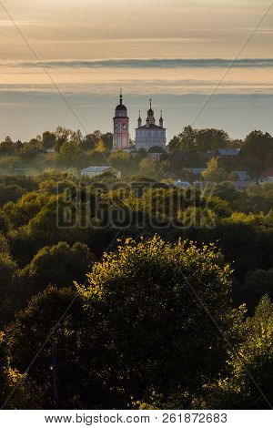 Autumn View Of Borovsk At Sunset, Kaluga Region, Russia.