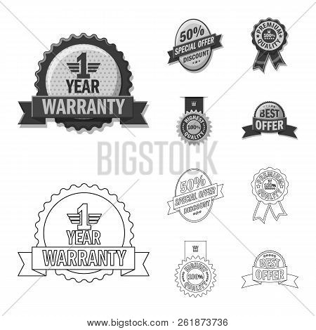 Isolated Object Of Emblem And Badge Sign. Set Of Emblem And Sticker Stock Vector Illustration.