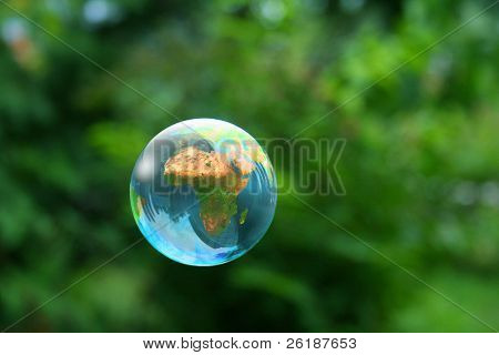 Globe in air