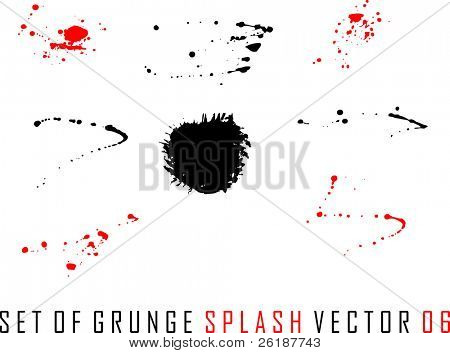set of grunge splash vector 6