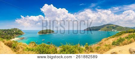 Panorama Of  Yanui Beach At Phuket In Thailand In A Summer Day