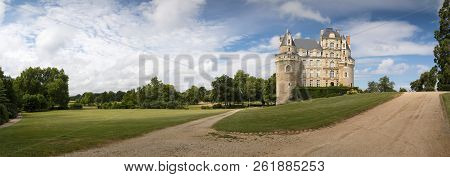 Chateau De Brissac Panoramic View With Gardens