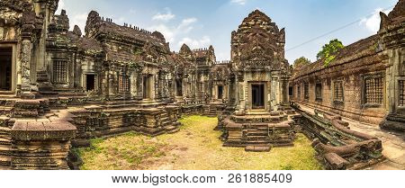 Panorama Of Banteay Samre Temple In Complex Angkor Wat In Siem Reap, Cambodia In A Summer Day