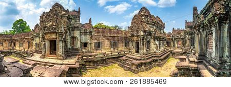 Panorama Of Banteay Samre Temple In Complex Angkor Wat In Siem Reap, Cambodia In A Summer Day