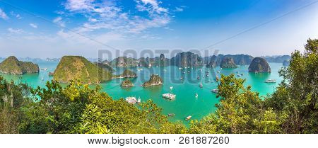 Panorama Of Halon Bay, Vietnam In A Summer Day