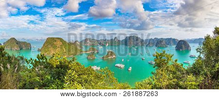 Panorama Of Halon Bay, Vietnam In A Summer Day