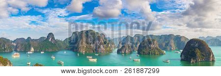 Panorama Of Halon Bay, Vietnam In A Summer Day