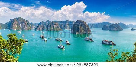 Panorama Of Halon Bay, Vietnam In A Summer Day