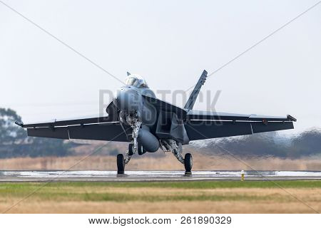 Avalon, Australia - February 26, 2013: Royal Australian Air Force (raaf) Boeing F/a-18f Super Hornet