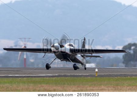 Avalon, Australia - February 26, 2013: Melissa Andrzejewski Flying An Edge 540 Aerobatic Aircraft.