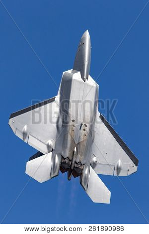 Avalon, Australia - March 3, 2013: United States Air Force (usaf) Lockheed Martin F-22a Raptor Fifth
