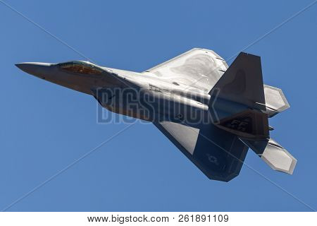 Avalon, Australia - March 3, 2013: United States Air Force (usaf) Lockheed Martin F-22a Raptor Fifth