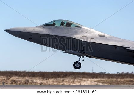 Avalon, Australia - March 3, 2013: United States Air Force (usaf) Lockheed Martin F-22a Raptor Fifth