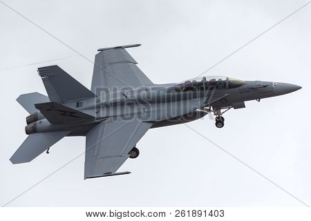 Avalon, Australia - February 28, 2013: Royal Australian Air Force (raaf) Boeing F/a-18f Super Hornet