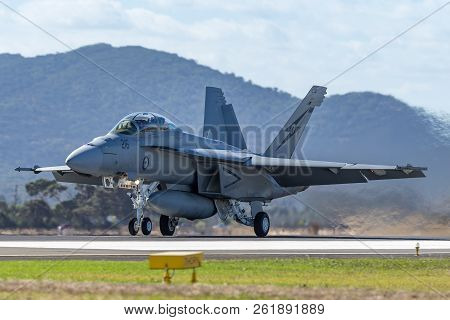 Avalon, Australia - March 1, 2013: Royal Australian Air Force (raaf) Boeing F/a-18f Super Hornet Mul