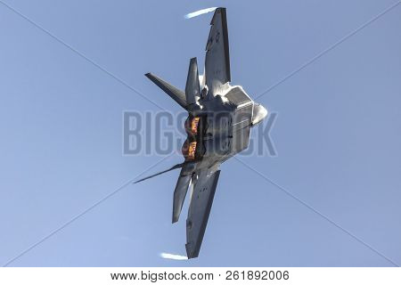 Avalon, Australia - March 1, 2013: United States Air Force (usaf) Lockheed Martin F-22a Raptor Fifth
