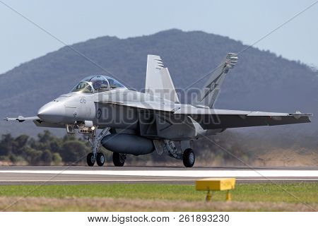 Avalon, Australia - March 2, 2013: Royal Australian Air Force (raaf) Boeing F/a-18f Super Hornet Mul