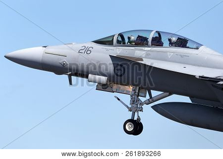 Avalon, Australia - March 2, 2013: Royal Australian Air Force (raaf) Boeing F/a-18f Super Hornet Mul
