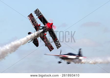 Avalon, Australia - March 2, 2013: Skip Stewart Flying His Highly Modified Pitts S-2s Biplane Promet