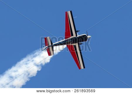 Avalon, Australia - March 2, 2013: Melissa Andrzejewski Flying An Edge 540 Aerobatic Aircraft.